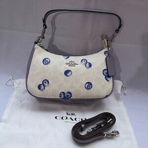 Coach Teri Shoulder Bag In Signature Canvas With Blueberry Print